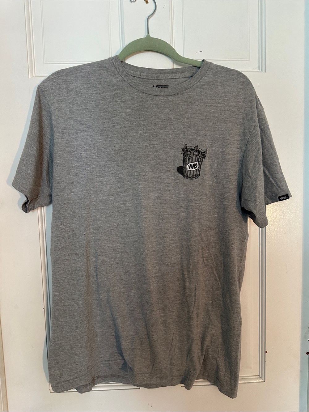 Vans Men's Gray Short Sleeve Tee with Black Chest Logo